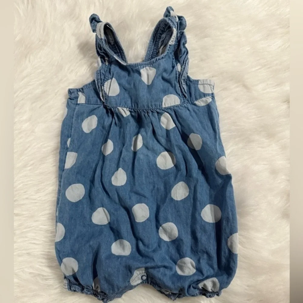 Baby Blue Polka Dot Romper